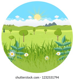 beautiful landscape flat design