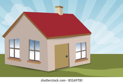 Beautiful landscape with house