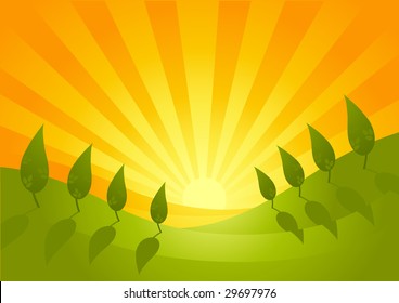 A beautiful landscape illustration.