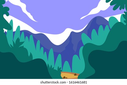 Beautiful landscape illustrations in a cool and comfortable village atmosphere. for backgrounds  websites  banners and cards