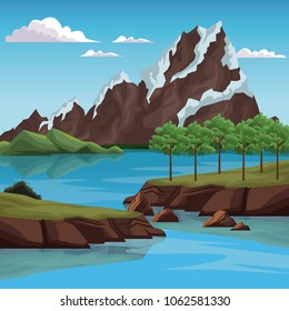 Beautiful landscape with lake