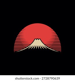 Hermoso paisaje de montaña fuji Arte vectorial, iconos y gráficos para los diseñadores