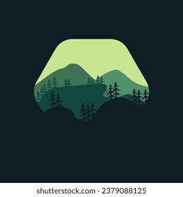 diseño de hermosos paisajes y montañas de la escena de la ilustración del vector