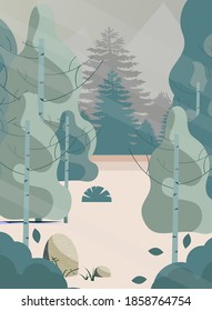 Beautiful Landscape Nature Illustration Background