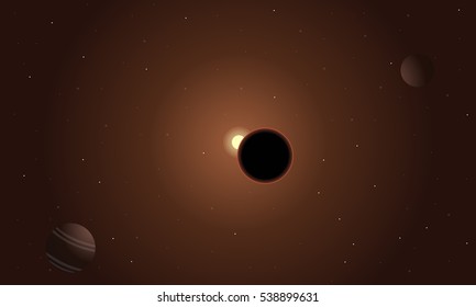 Beautiful landscape planet outer space