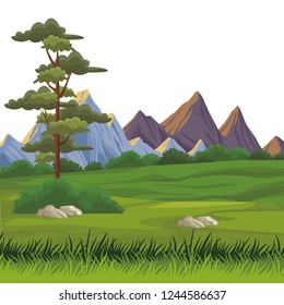 Beautiful Landscape Scenery Stock Vector (Royalty Free) 1244586637 ...