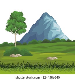 Beautiful Landscape Scenery Stock Vector (Royalty Free) 1244586640 ...