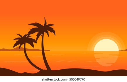 Beautiful landscape seaside of vector illustration collection