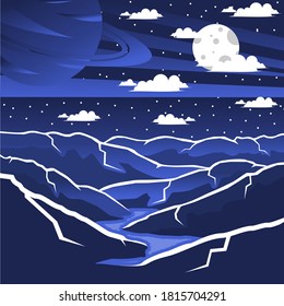 Beautiful Landscape and Space Vector Design