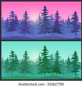 Beautiful Landscape spruce trees