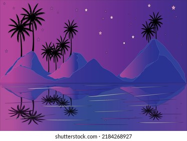 beautiful landscape with tree and mountain