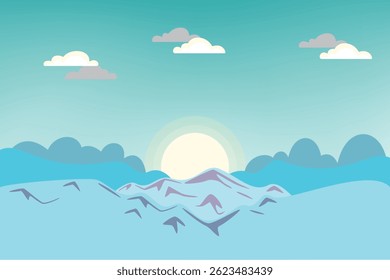 BEAUTIFUL LANDSCAPE VECTOR ILLUSTRATION - ABSTRACT BACKGROUND