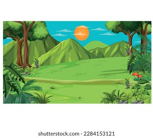 Hermoso paisaje Vector Ilustración diseño, bonito, encantador, adorable y paisajístico diseño