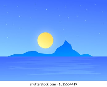 beautiful landscape view of mountain hills under the sky. vector design illustration