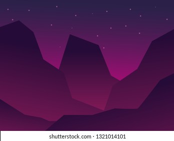 beautiful landscape view of mountain hills under the sky. vector design illustration