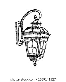 Beautiful lantern hand drawn design vector illustration.