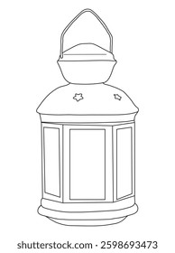 Beautiful lantern outline illustration for coloring books. Great for printable pages, kids, and adults. Perfect for festive, holiday, and vintage themes