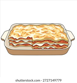 Un hermoso diseño de Ilustración vectorial de lasaña