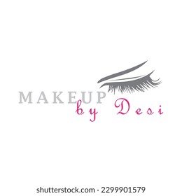 Beautiful lash logo design. Brows and Lashes lettering illustration with eye icon for beauty salon, fashion blog, logo, false eyelashes extensions maker, brow master, professional makeup artist.