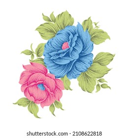 beautiful latest digital textile design flowers for printing