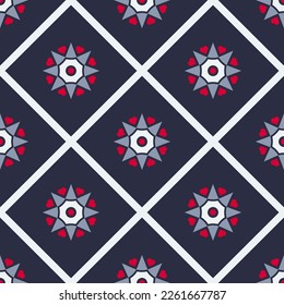 Beautiful lattice art seamless pattern. Art forms are grouped and arranged in a specific order. Vector image for print, textile, packaging, interior design and your other projects.