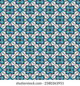 Beautiful lattice art seamless pattern. Art forms are grouped and arranged in a specific order. Vector image for print, textile, packaging, interior design and your other projects.