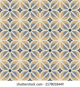 Beautiful lattice seamless pattern. Overlapping art forms, stripes, polygons, segments are grouped and arranged in a certain order. Vector. 