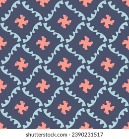 Las bellas celosías variaban sin fisuras en colores suaves. Ilustración vectorial para impresión, tela, cubierta, embalaje, decoración interior, decoración de blogs y otros proyectos.