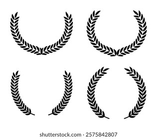a beautiful Laurel vector logo set design