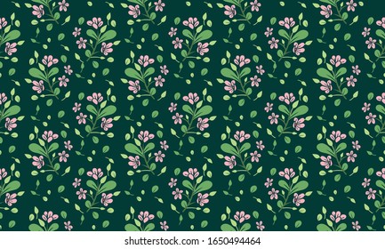 Beautiful leaf and floral design for spring flower pattern background.
