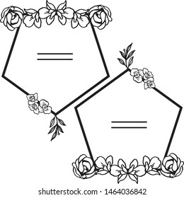 Beautiful leaf flower frame for banner, place for your text. Vector
