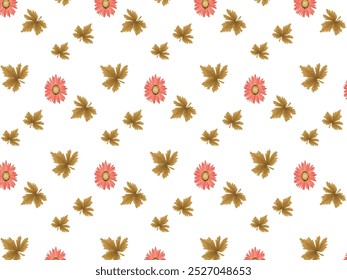 beautiful leaf and flower pattern design