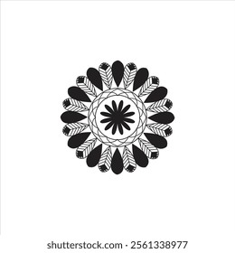Beautiful Leaf, flower pattern mandala art isolated, decoration element for meditation poster, yoga, banner, henna, invitation, cover page, mandala art, vector art.