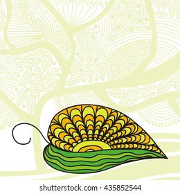 Beautiful leaf and green nature background. Vector illustration