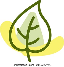 Beautiful leaf, illustration, vector on a white background.