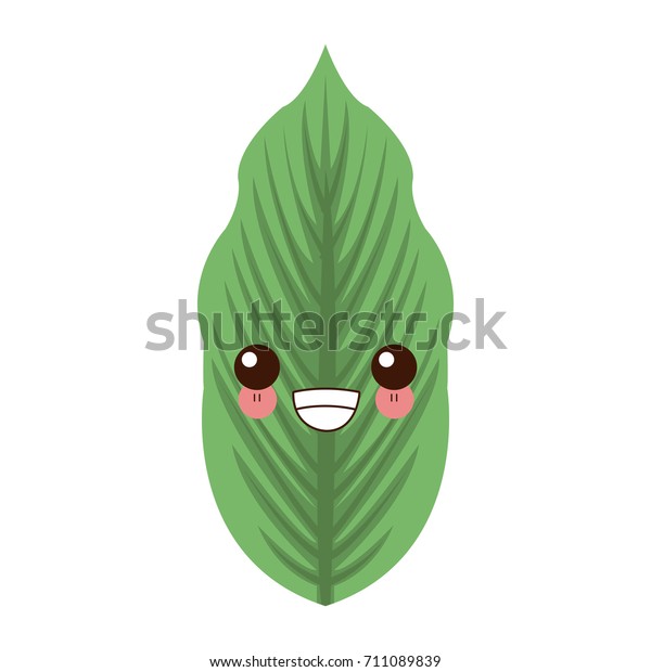 Beautiful Leaf Kawaii Cartoon Stock Vector (Royalty Free) 711089839 ...