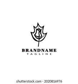diseño de icono de la plantilla de caricatura del logotipo de la hoja hermosa ilustración vectorial moderna