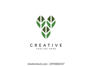 Beautiful leaf logo design vector icon illustration.