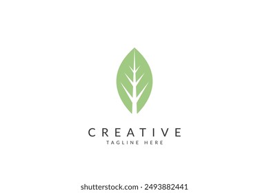 Beautiful leaf logo design vector icon illustration.
