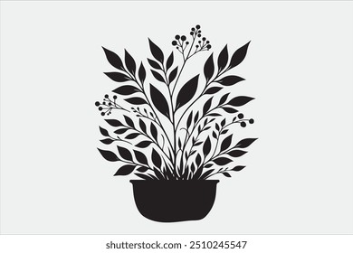 A beautiful Leaf Plant Life Silhouette design.