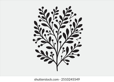 A beautiful Leaf Plant Life Silhouette design.