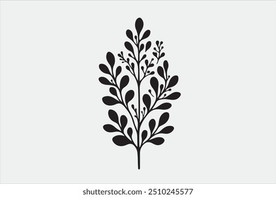 A beautiful Leaf Plant Life Silhouette design.