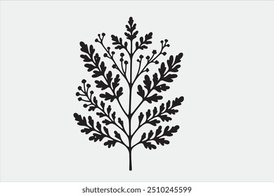 A beautiful Leaf Plant Life Silhouette design.