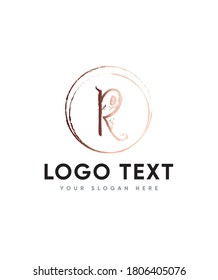 Ein schönes Blatt handgezeichnet, handgezeichnet, handgezeichnet vom Typ R Logo-Vorlage, Vektorlogo für Geschäfts- und Firmenidentität 