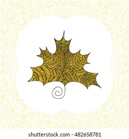 Beautiful leaf. Vector illustration.