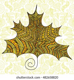 Beautiful leaf. Vector illustration.