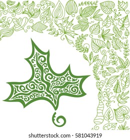 Beautiful leaf. Vector illustration.