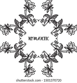 Beautiful leaf wreath frame, for template romantic. Vector