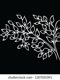 Beautiful leafs art tree modern spring vector pattern decorative design for many creative ideas