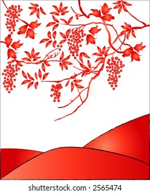 beautiful leaves and berries vector